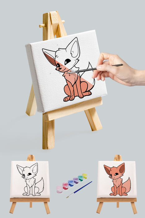 Sevimli Tilki, Çocuk Eğitici Tuval Boyama Hobi Seti 9121