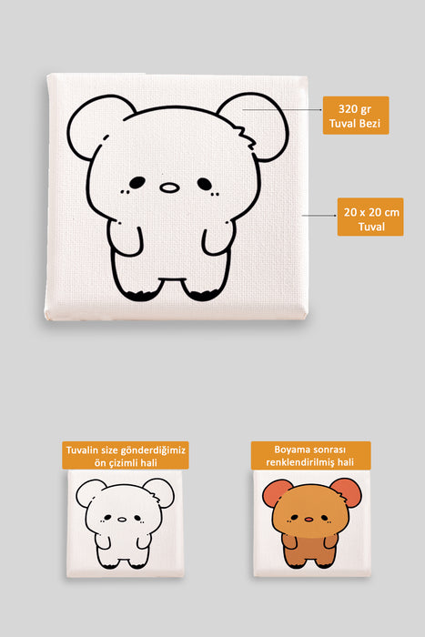 Sevimli Koala Ön Çizimli Boyama Tuvali 9164