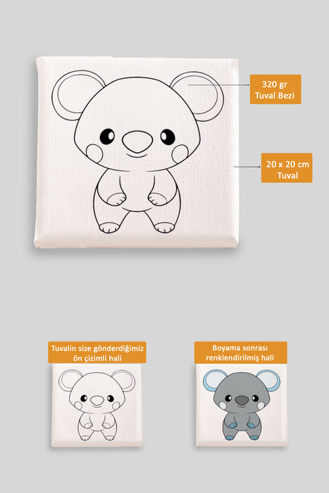 Sevimli Koala Ön Çizimli Boyama Tuvali 9163