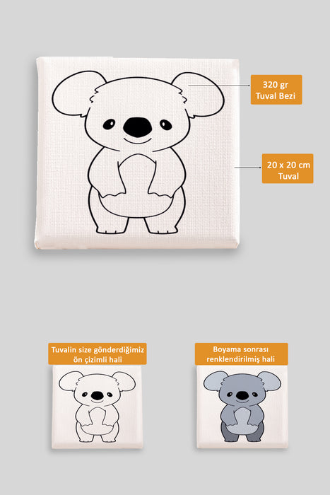 Sevimli Koala Ön Çizimli Boyama Tuvali 9165