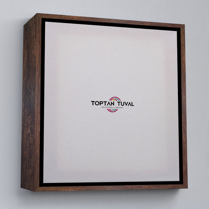 Kare Kahverengi Çerçeveli Tuval