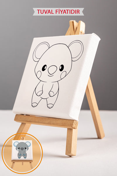 Sevimli Koala Ön Çizimli Boyama Tuvali 9163