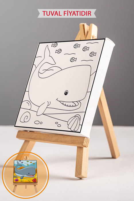 Güleryüzlü Koca Balina Ön Çizimli Boyama Tuvali 9205