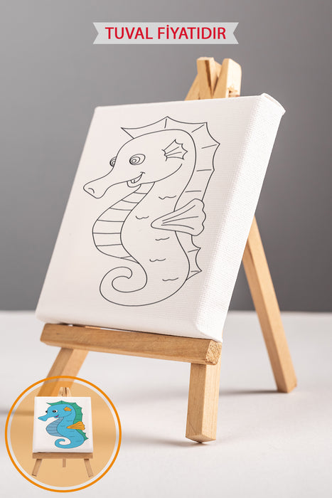 Sevimli Denizatı Ön Çizimli Boyama Tuvali 9202