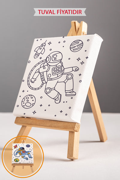 Sevimli Asronot Ön Çizimli Boyama Tuvali 9130