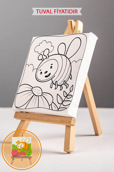 Sevimli Arı Ön Çizimli Boyama Tuvali 9038