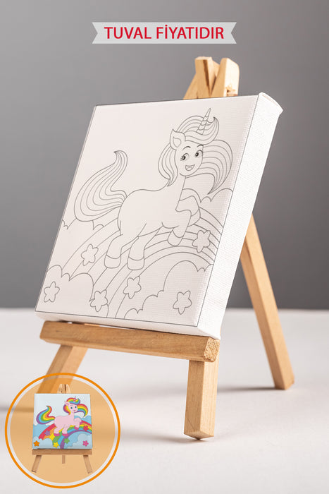 Sevimli Denizkızı ve Balıklar Ön Çizimli Boyama Tuvali 9100