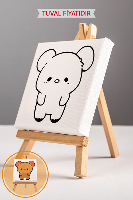 Sevimli Koala Ön Çizimli Boyama Tuvali 9164