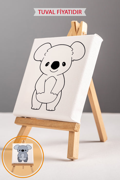 Sevimli Koala Ön Çizimli Boyama Tuvali 9165