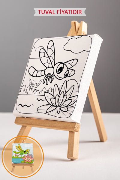 Sevimli Yusufcuk Böceği Ön Çizimli Boyama Tuvali 9046