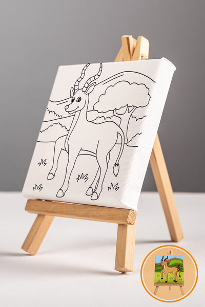 Sevimli Antilop Çocuk Eğitici Tuval Boyama Hobi Seti 9001