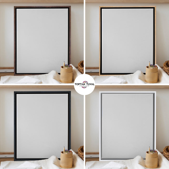 Dikdörtgen Beyaz Çerçeveli Tuval