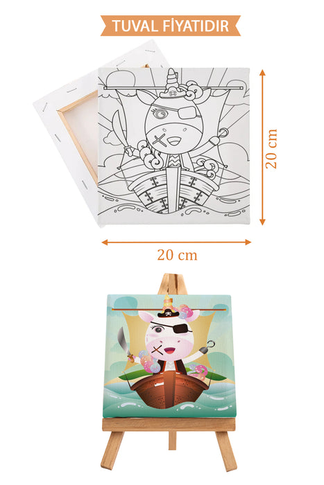 Sevimli Korsan Ön Çizimli Boyama Tuvali 9063