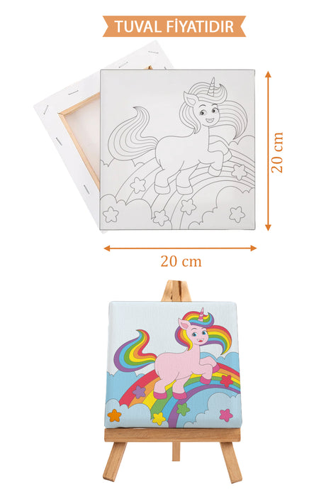 Sevimli Denizkızı ve Balıklar Ön Çizimli Boyama Tuvali 9100