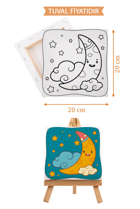 Sevimli Gökyüzü Manzarası Ön Çizimli Boyama Tuvali 9052