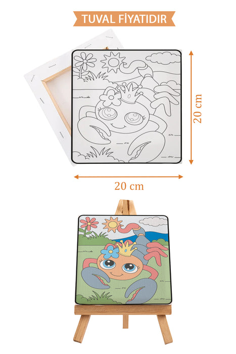 Sevimli Yengeç Ön Çizimli Boyama Tuvali 9169