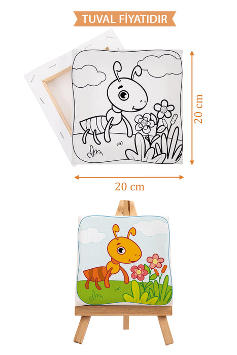 Sevimli Karınca Ön Çizimli Boyama Tuvali 9036