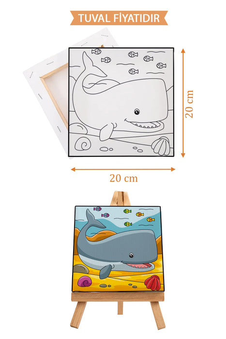 Güleryüzlü Koca Balina Ön Çizimli Boyama Tuvali 9205