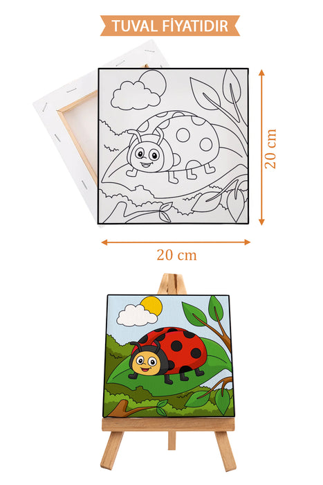 Uğur Böceği Ön Çizimli Boyama Tuvali 9167