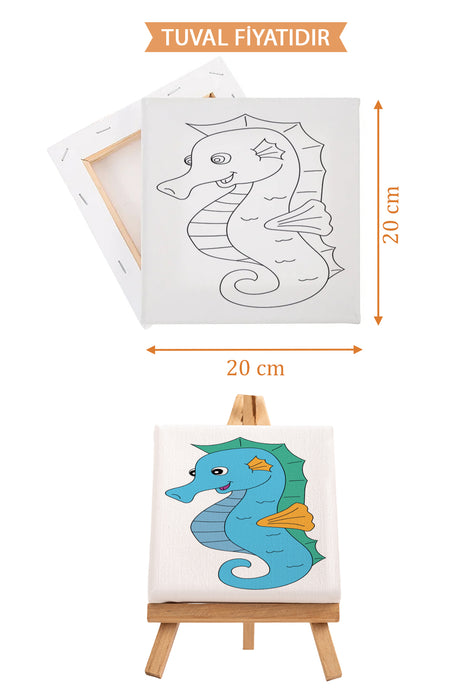Sevimli Denizatı Ön Çizimli Boyama Tuvali 9202