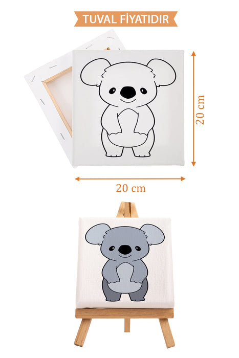 Sevimli Koala Ön Çizimli Boyama Tuvali 9165