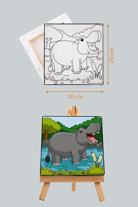 Sevimli Fil, Çocuk Eğitici Tuval Boyama Hobi Seti 9161