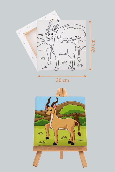 Sevimli Antilop Çocuk Eğitici Tuval Boyama Hobi Seti 9001