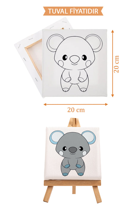 Sevimli Koala Ön Çizimli Boyama Tuvali 9163