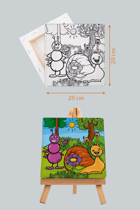 Sevimli Karınca ve Salyangoz Çocuk Eğitici Tuval Boyama Hobi Seti 9010