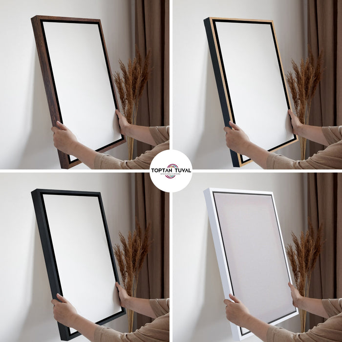 Dikdörtgen Beyaz Çerçeveli Tuval