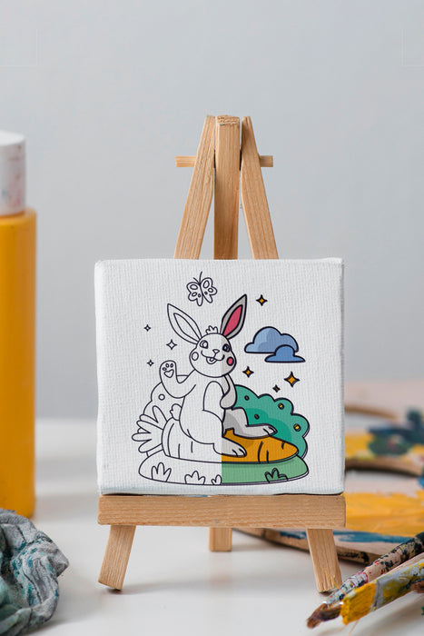 Sevimli Tavşan, Çocuk Eğitici Tuval Boyama Hobi Seti 9134