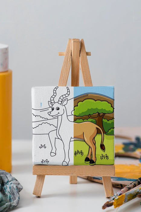 Sevimli Antilop Çocuk Eğitici Tuval Boyama Hobi Seti 9001
