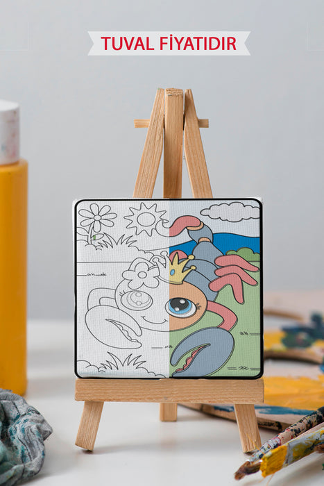 Sevimli Yengeç Ön Çizimli Boyama Tuvali 9169