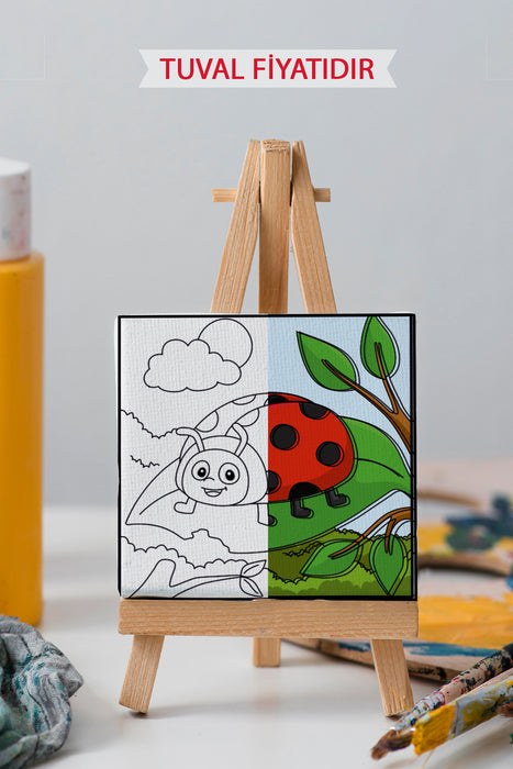 Uğur Böceği Ön Çizimli Boyama Tuvali 9167
