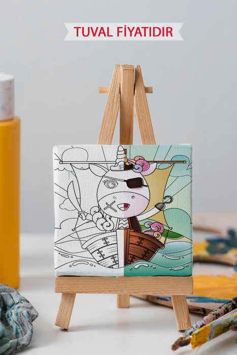 Sevimli Korsan Ön Çizimli Boyama Tuvali 9063