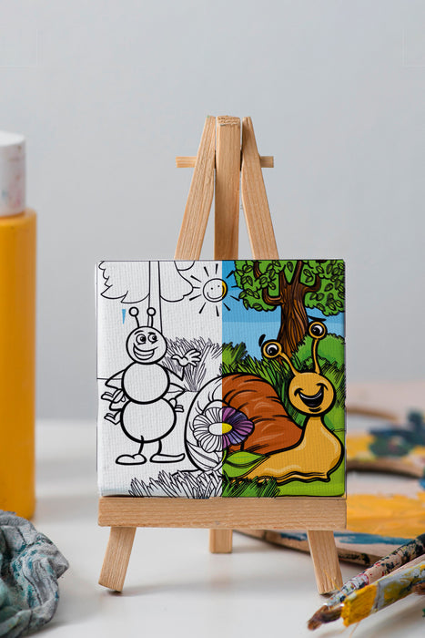 Sevimli Karınca ve Salyangoz Çocuk Eğitici Tuval Boyama Hobi Seti 9010