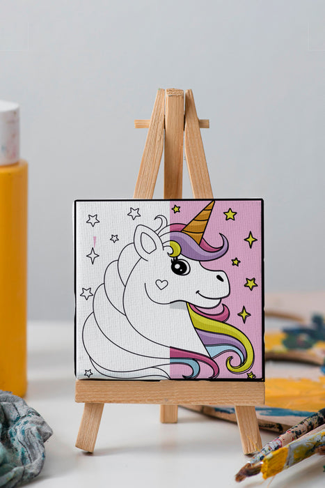 Sevimli Unicorn, Çocuk Eğitici Tuval Boyama Hobi Seti 9217