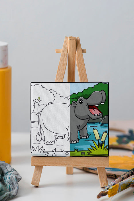 Sevimli Fil, Çocuk Eğitici Tuval Boyama Hobi Seti 9161