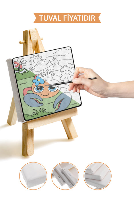 Sevimli Yengeç Ön Çizimli Boyama Tuvali 9169