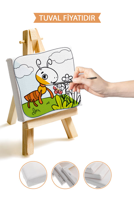 Sevimli Karınca Ön Çizimli Boyama Tuvali 9036