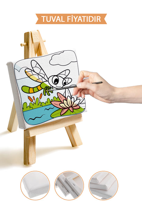 Sevimli Yusufcuk Böceği Ön Çizimli Boyama Tuvali 9046