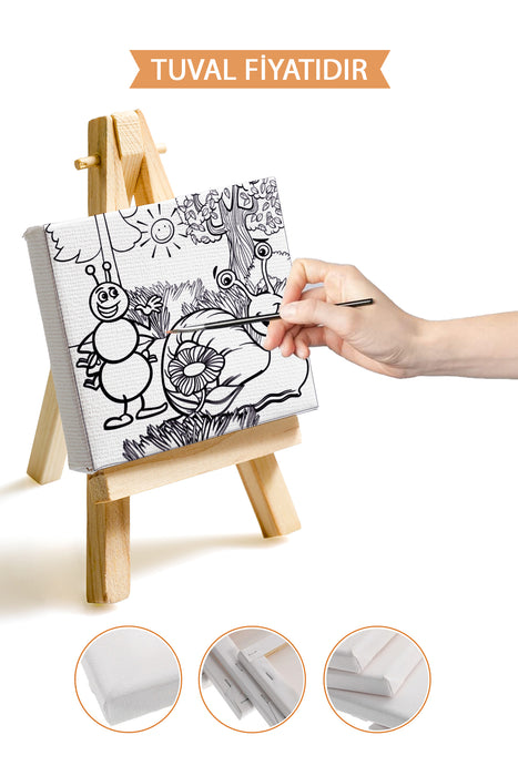 Sevimli Karınca ve Salyangoz Ön Çizimli Boyama Tuvali 9010