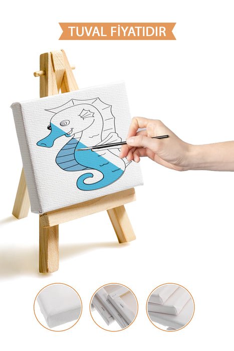 Sevimli Denizatı Ön Çizimli Boyama Tuvali 9202