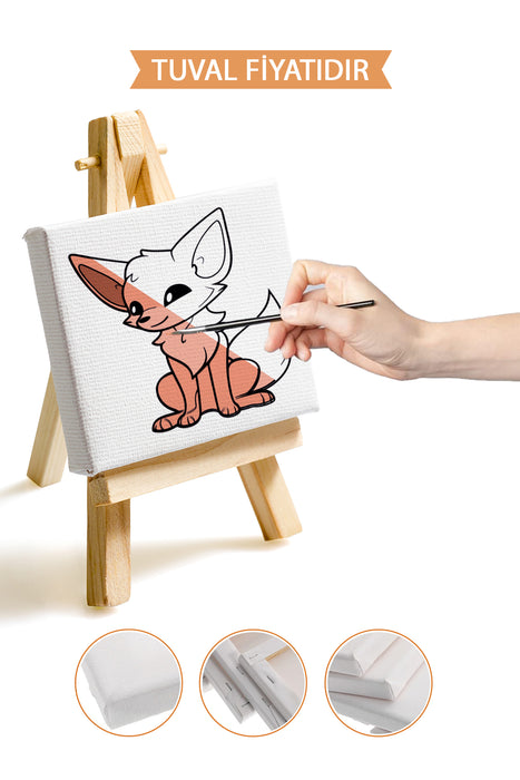 Sevimli Tilki Ön Çizimli Boyama Tuvali 9122