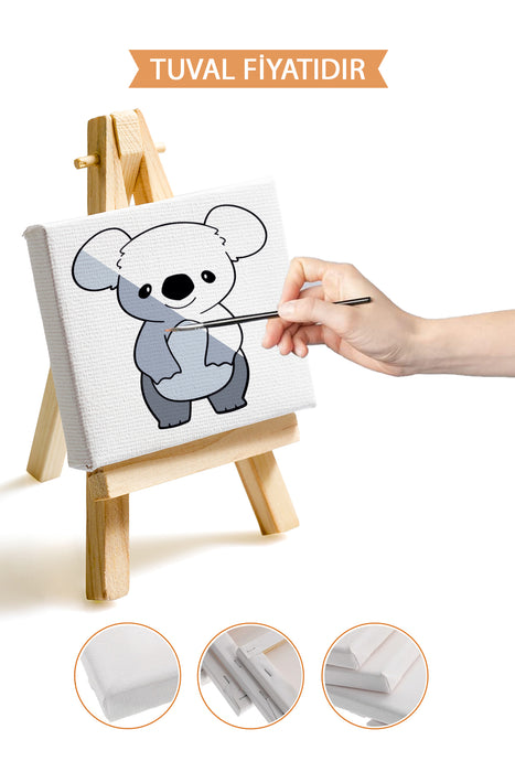 Sevimli Koala Ön Çizimli Boyama Tuvali 9165