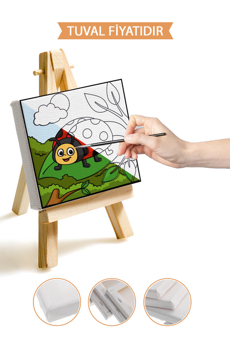 Uğur Böceği Ön Çizimli Boyama Tuvali 9167