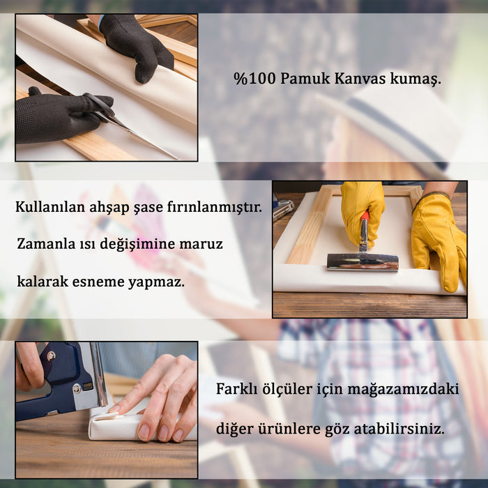 3x6 cm Çıta Kalınlığı Profesyonel Tuval (Kare Ölçüler)