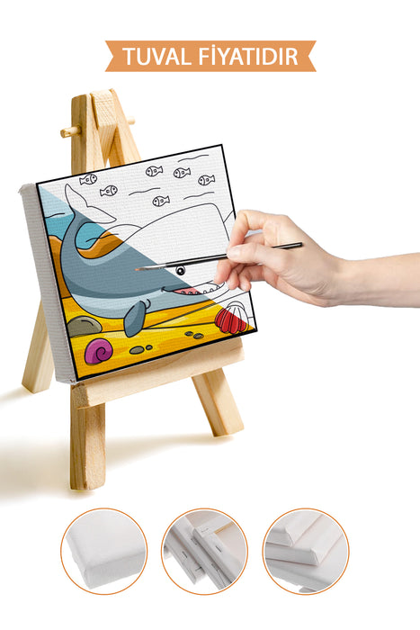 Güleryüzlü Koca Balina Ön Çizimli Boyama Tuvali 9205