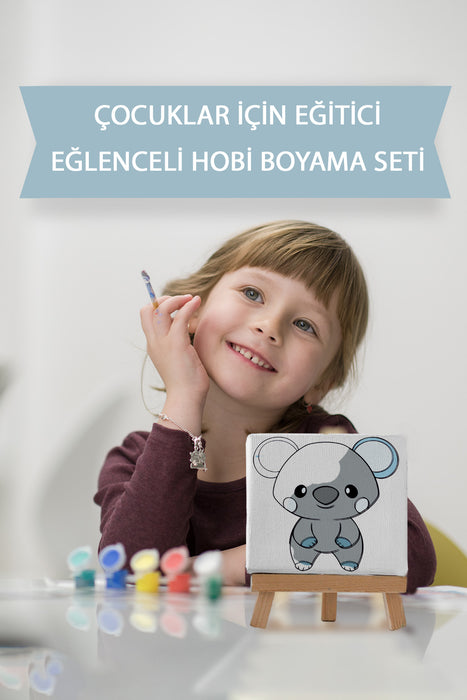 Sevimli Koala, Çocuk Eğitici Tuval Boyama Hobi Seti 9163