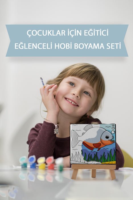 Sevimli Pirana, Çocuk Eğitici Tuval Boyama Hobi Seti 9195